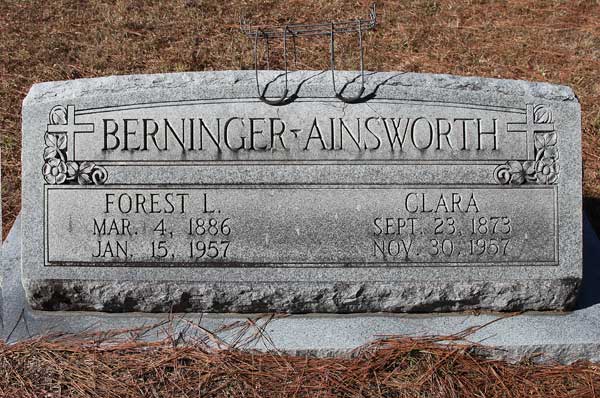 Forest L. & Clara Berninger-Ainsworth Gravestone Photo