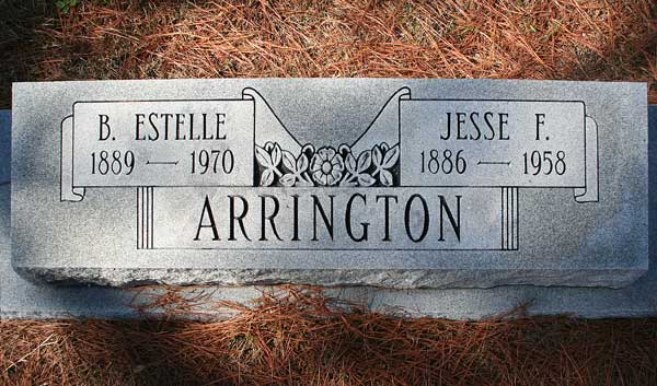B. Estelle & Jesse F. Arrington Gravestone Photo