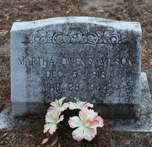 Martha Owens Wilson Gravestone Photo