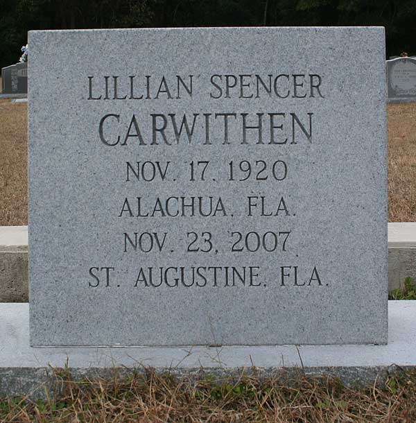 Lillian Spencer Carwithen Gravestone Photo