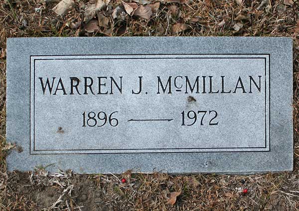 Warren J. McMillan Gravestone Photo