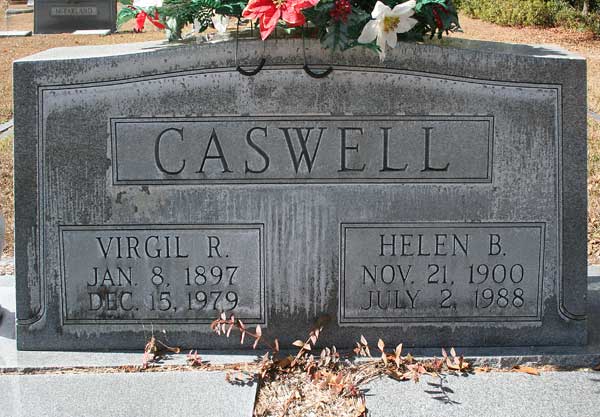 Virgil R. & Helen B. Caswell Gravestone Photo
