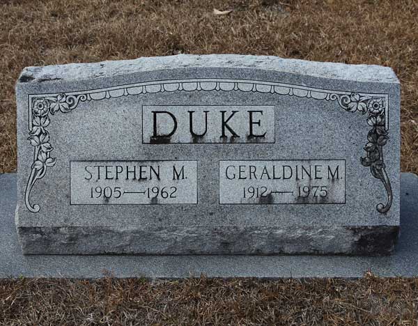 Stephen M. & Geraldine M. Duke Gravestone Photo