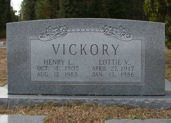 Henry L. & Lottie V. Vickory Gravestone Photo