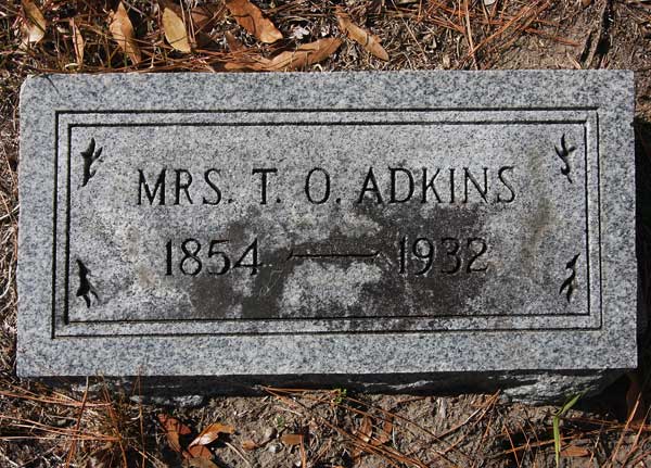 Mrs. T.O. Adkins Gravestone Photo