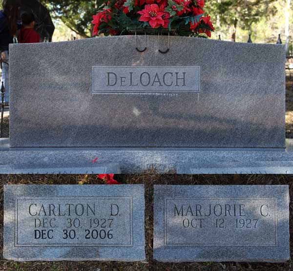 Carlton D. & Marjorie C. DeLoach Gravestone Photo