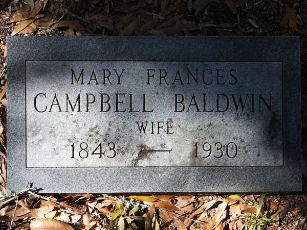 Mary Frances Campbell Baldwin Gravestone Photo