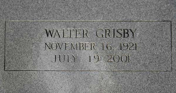 Walter Grisby Gravestone Photo