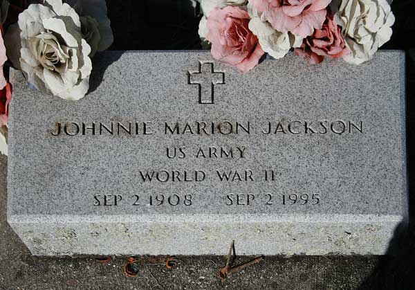 Johnnie Marion Jackson Gravestone Photo