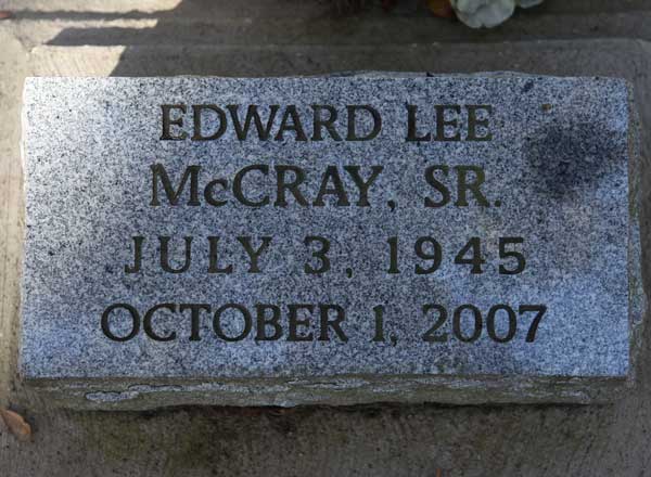 Edward Lee McCray Gravestone Photo