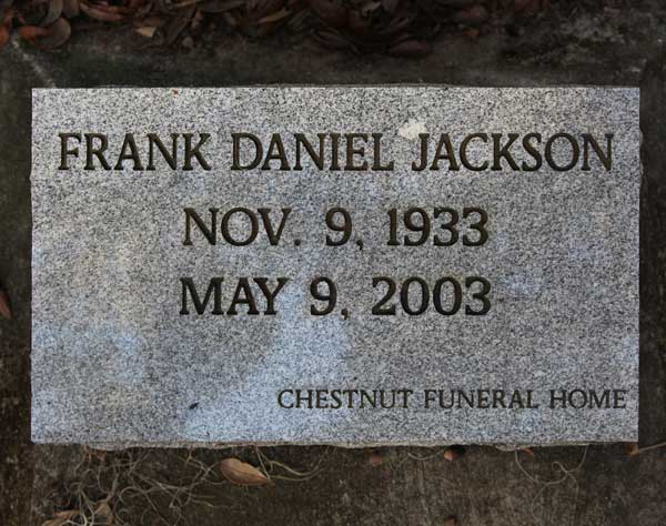 Frank Daniel Jackson Gravestone Photo