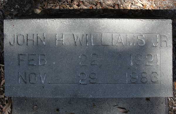 John H. Williams Gravestone Photo