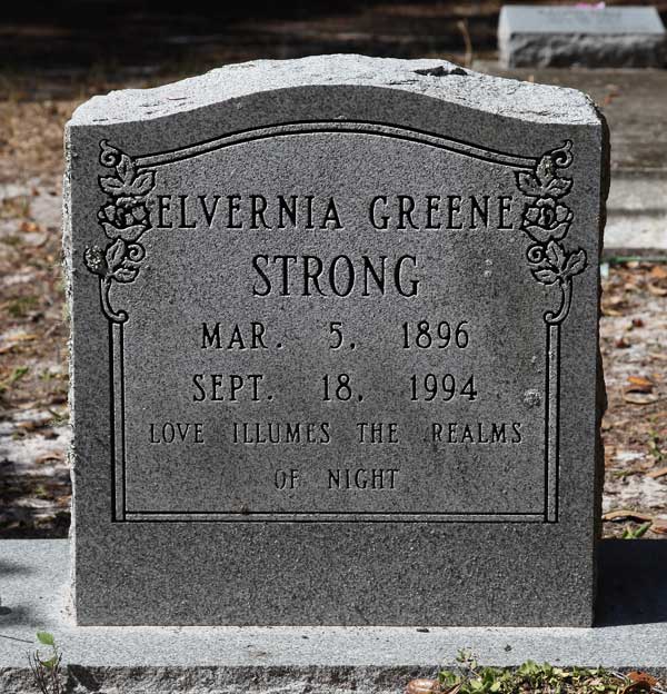 Elvernia Greene Strong Gravestone Photo
