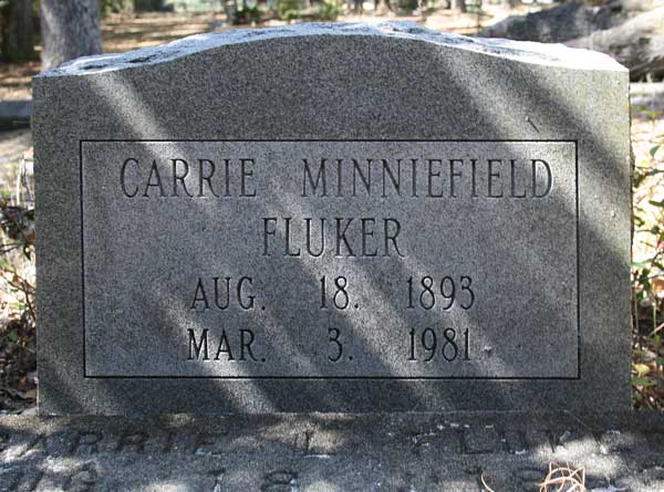 Carrie Minniefield Fluker Gravestone Photo