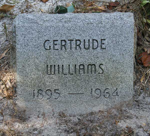 Gertrude Williams Gravestone Photo