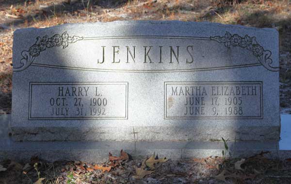 Harry L. & Martha Elizabeth Jenkins Gravestone Photo