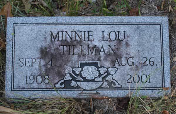 Minnie Lou Tillman Gravestone Photo