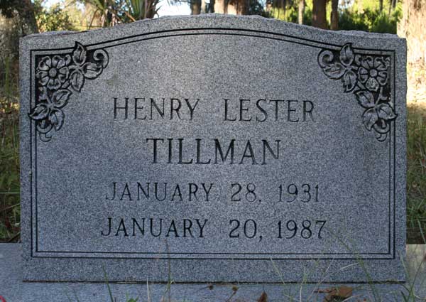 Henry Lester Tillman Gravestone Photo