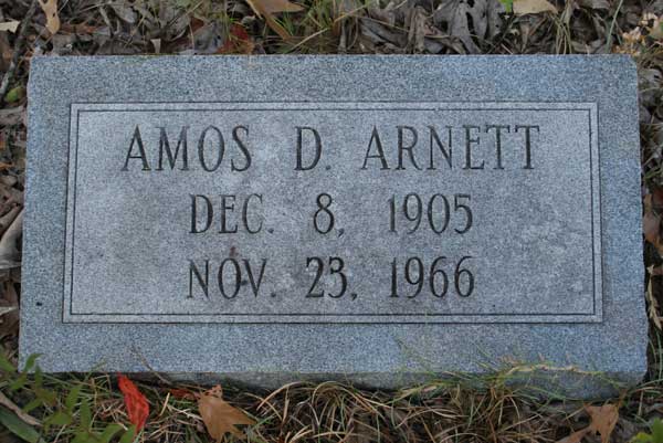 Amos D. Arnett Gravestone Photo