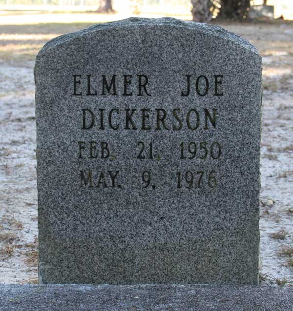 Elmer Joe Dickerson Gravestone Photo