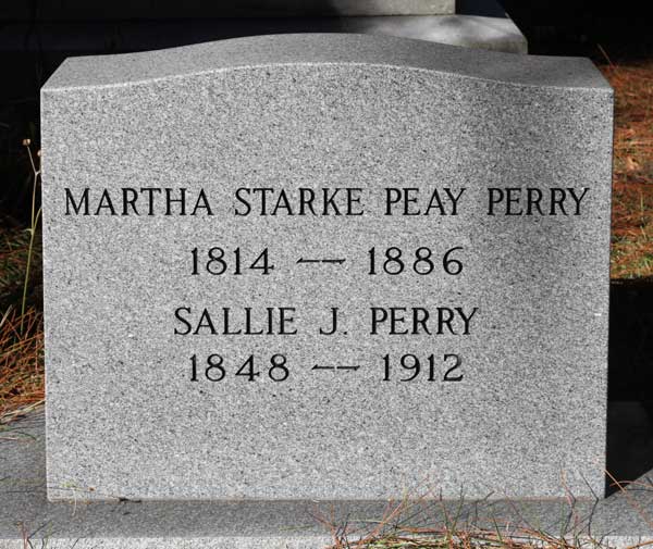 Martha Starke Peay & Sallie J. Perry Gravestone Photo