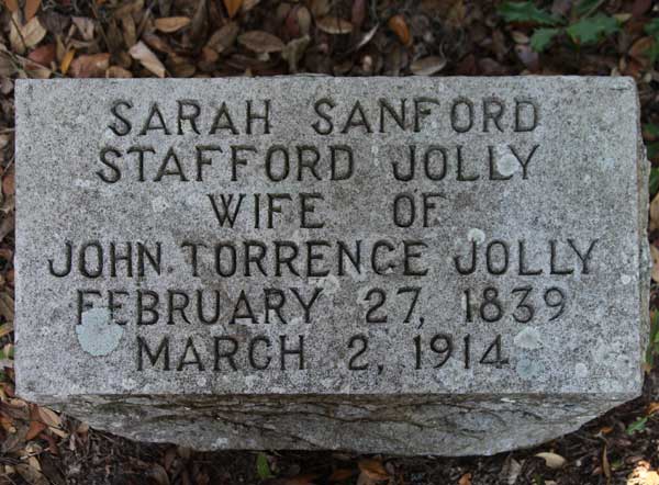 Sarah Sanford Stafford Jolly Gravestone Photo