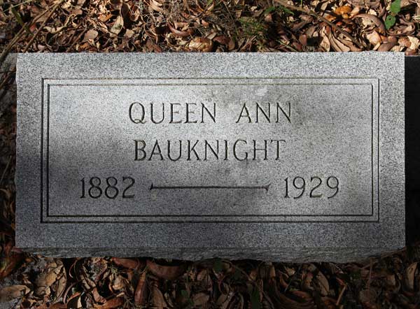 Queen Ann Bauknight Gravestone Photo