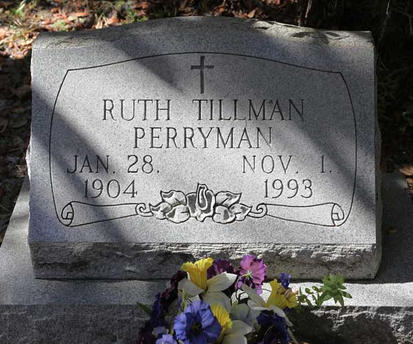 Ruth Tillman Perryman Gravestone Photo