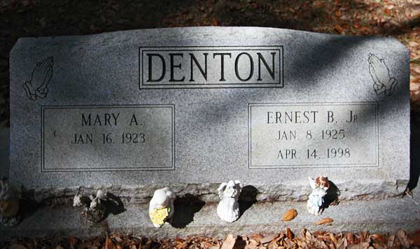 Mary A. & Ernest B. Denton Gravestone Photo