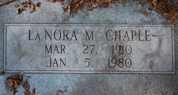 La Nora M. Chaple Gravestone Photo