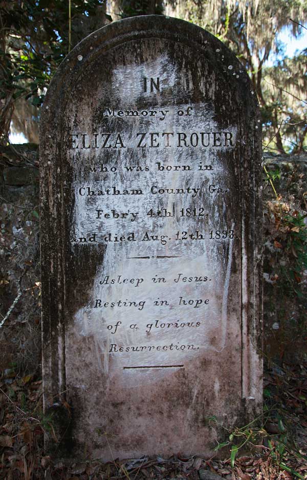 Eliza Zetrouer Gravestone Photo