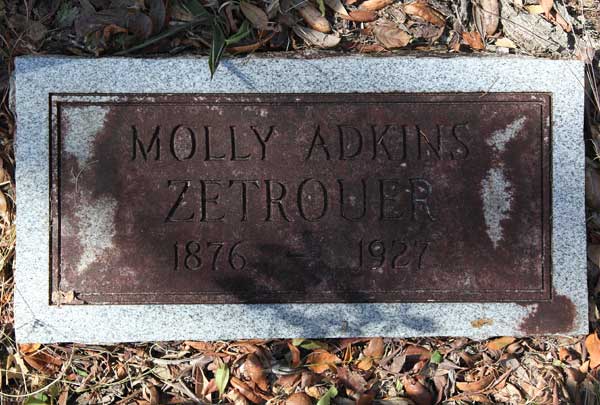 Molly Adkins Zetrouer Gravestone Photo