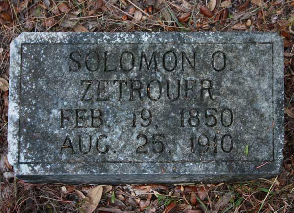 Solomon O. Zetrouer Gravestone Photo