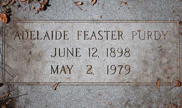 Adelaide Feaster Purdy Gravestone Photo