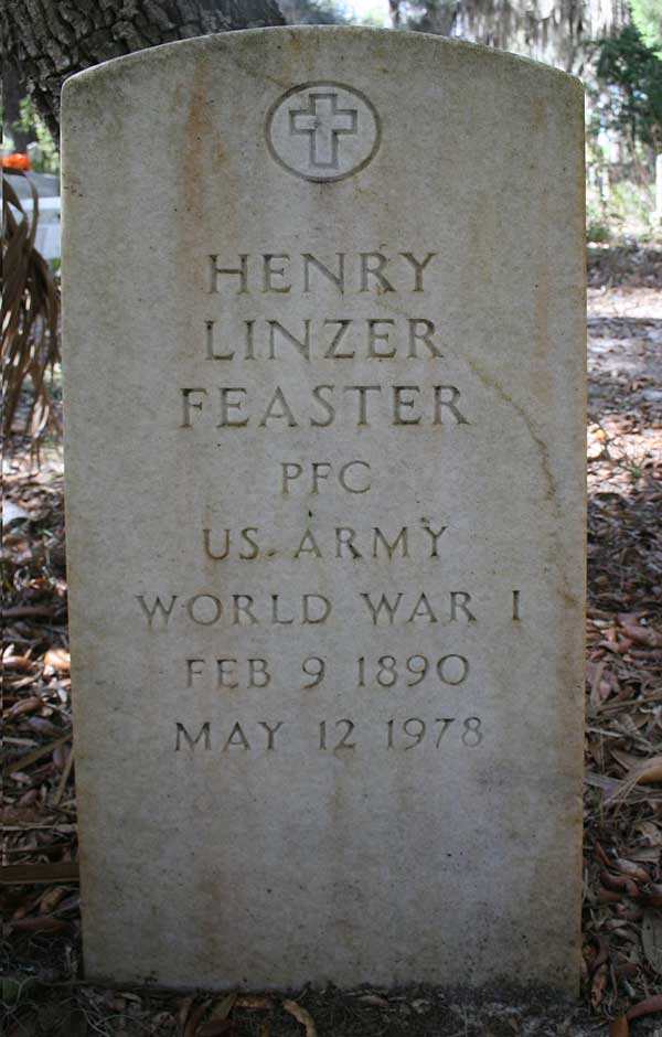 Henry Linzer Feaster Gravestone Photo