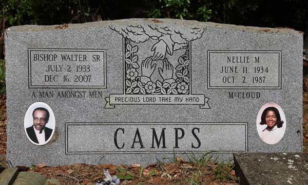 Bishop Walter Sr & Nellie M. Camps Gravestone Photo