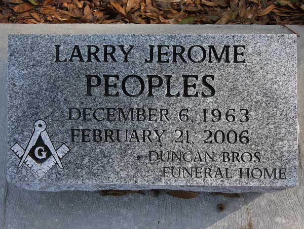 Larry Jerome Peoples Gravestone Photo