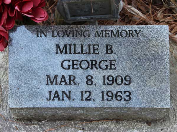 Millie B. George Gravestone Photo