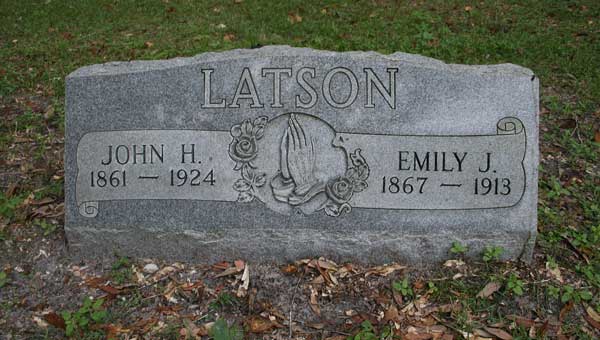 John H. & Emily J. Latson Gravestone Photo