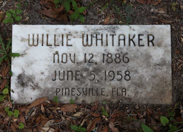 Willie Whitaker Gravestone Photo