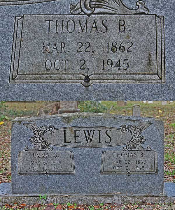 Thomas B. Lewis Gravestone Photo