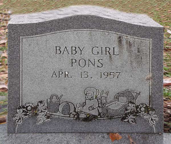 Baby Girl Pons Gravestone Photo