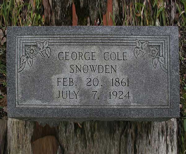 George Cole Snowden Gravestone Photo