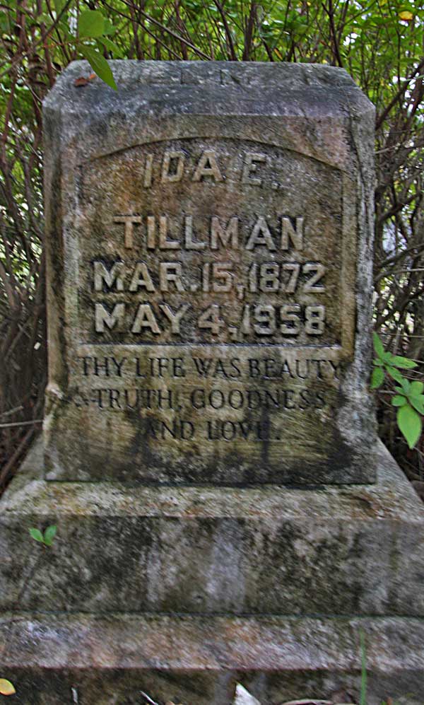 Ida E. Tillman Gravestone Photo