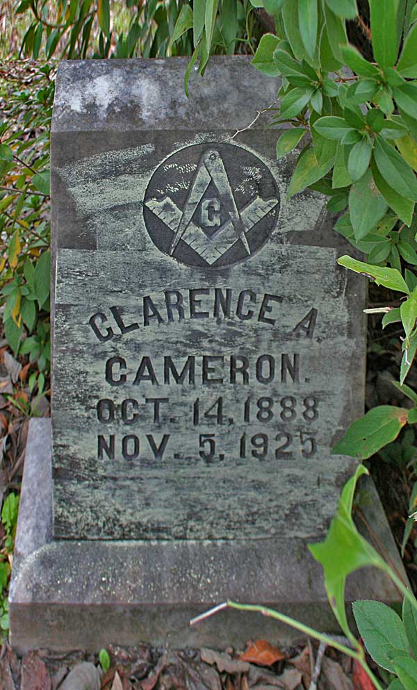 Clarence A. Cameron Gravestone Photo