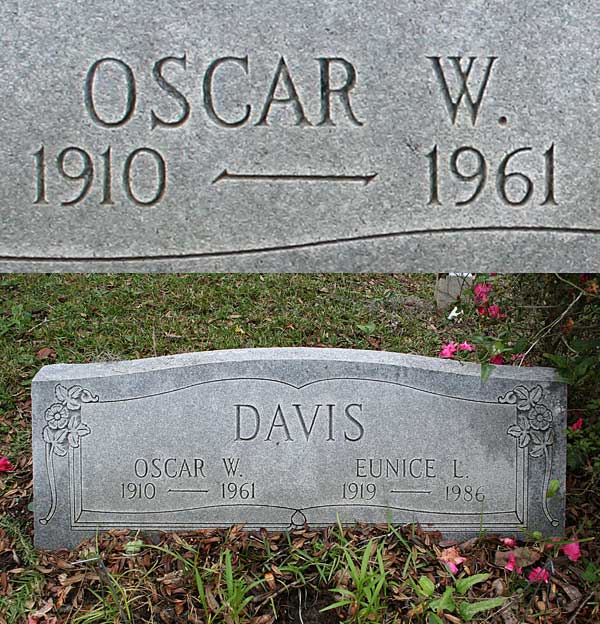 Oscar W. Davis Gravestone Photo