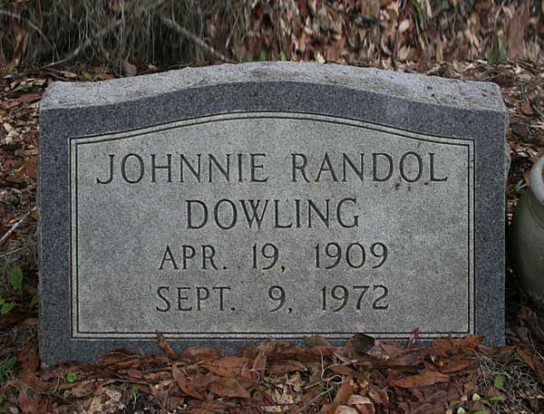Johnnie Randol Dowling Gravestone Photo