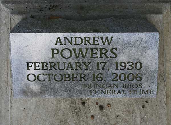 ANDREW POWERS Gravestone Photo