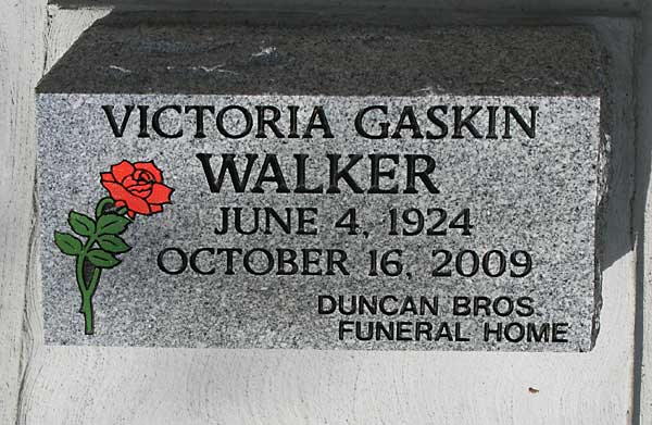 VICTORIA GASKIN WALKER Gravestone Photo