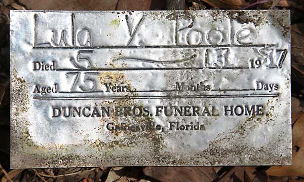 Lula Y. Poole Gravestone Photo